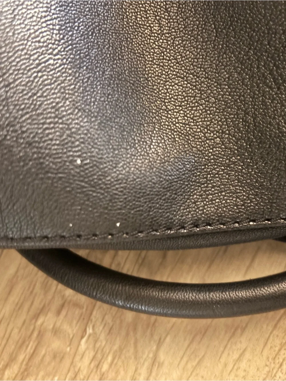 Michael Kors Black Leather Structured Satchel with Gold Hardware